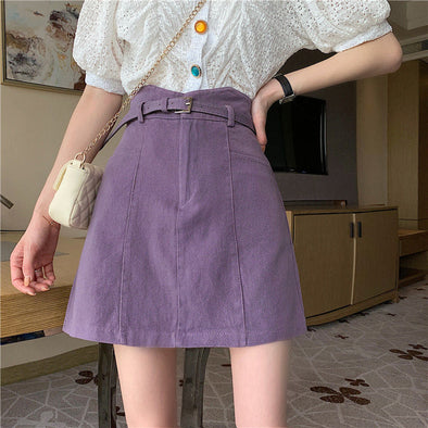 Purple Mini Denim Skirt