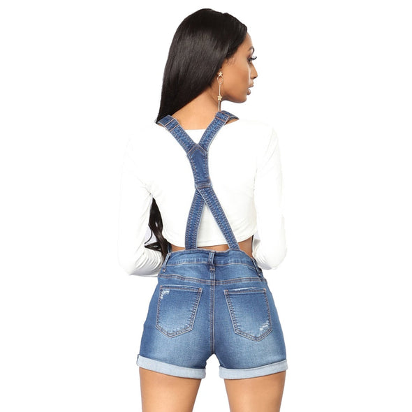 Sleek Roll Up Denim Overalls