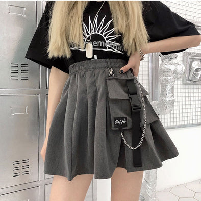 High Waist Chain Mini Skirt